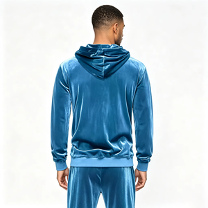 Conjuntos de chándal de terciopelo para hombre, a la moda, para otoño, con cremallera, para correr - Product Image 4