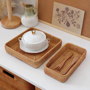 Panier rectangulaire en bambou tissé à la main, bac en rotin de mer, de haute qualité, bon marché, offre spéciale - Product Image 6