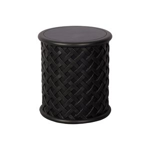 Table d'appoint d'extérieur en matériau Terrafab, tabouret de jardin décoratif tressé, table d'appoint unique pour salon - Product Image 1