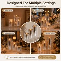 Portavelas Decorativo de Vidrio Mercurizado con Vela LED sin Llama, Control Remoto y Temporizador para Bodas, Hoteles y Decoración del Hogar, Venta al por Mayor