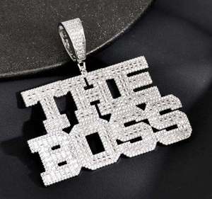 จี้ตัวอักษร The Boss ประดับเพชร VVS Moissanite สไตล์ฮิปฮอป เครื่องประดับหรูหรา - Product Image 2