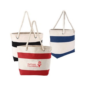 Customized Large Vintage Style <b>Canvas</b> <b>Tote</b> Bag with Stylish Eyelet Rope Handle Cotton Lining for Daily Use or Beach Access - Product Image 3