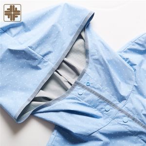 เสื้อโค้ทกันฝนสำหรับเด็กสีฟ้า/เทาล้วนผ้าโพลีเอสเตอร์ ODM สำหรับเด็ก - Product Image 5