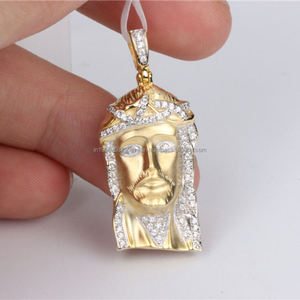 Pendentif croix glacée Bling VVS Lab Grown Diamond Cross Charm Micro Pave Bijoux religieux Hip Hop Déclaration Croix Cubique Pendentif - Product Image 1