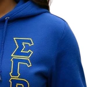 Sudadera con capucha pesada de forro polar con cremallera completa Sigma Gamma Rho, azul, con 3 letras, para mujer, informal, ropa universitaria griega, personalizada - Product Image 5