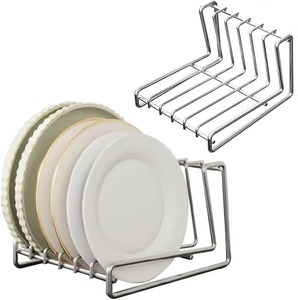 Estante Metálico para Platos de un Solo Nivel, Organizador de Platos y Tazones, Resistente al Óxido, No Plegable, Soporte Decorativo y Elegante para Cocina - Product Image 1