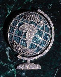 Colgante de Plata de Ley 925 con Moissanita en Forma de Globo, Mapa de África, Unisex, Corte Brillante Redondo, Engaste de Garra, Joyería Hip Hop - Product Image 2