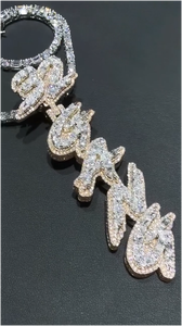 Colgante de Moissanita Personalizado con Certificado GRA, Nombre Personalizado, Plata 925, Totalmente VVS, Estilo Hip Hop - Product Image 3