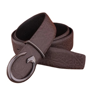 Hombres diseñador Casual moda suave hebilla cinturones de cuero de alta calidad de lujo famosa marca joven Jeans café cinturón de cuero genuino - Product Image 1