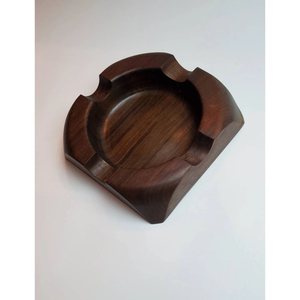 Cendrier carré en bois artisanal, design bois brûlé, avec fentes pour cigarettes, pour la maison, le bureau et la décoration extérieure - Product Image 3