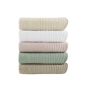 Coperta da letto trapuntata bianca di grandi dimensioni 60x72 "con bordi smerlati - Product Image 4