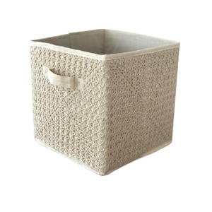 Home Storage & Organizer Hand-crochet Natural Modern Art Decorative Multi-functional Light Weight Closet Collapsible Basket - Product Image 4