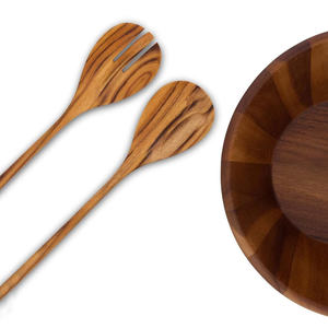 Tazón para Servir de Madera Maciza Ecológica de Primera Calidad, Estilo Americano, con Patrones de Grano Natural Únicos, para Mezclar Ensaladas y Presentar Frutas - Product Image 4