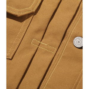 New Arrival High Quality Eco-Friendly Fashion Casual Brown Fitted Solid Color Button Cotton <b>Denim</b> <b>Jackets</b> for Men High Street - Product Image 3