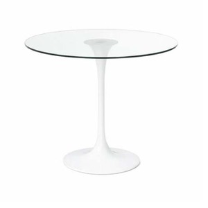 Circle Tulip <b>Table</b> with Wood Thickened Tabletop & Sturdy Metal Pedestal <b>Mid</b> <b>Century</b> Modern Leisure Bistro Tulip <b>Table</b> - Product Image 1