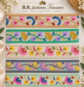 Wholesale 100% Polyester Elegant Floral Embroidered <b>Lace</b> <b>Ribbon</b> Trim Mesh Decorative Band Bridal Gown Evening Wear 1-1/2" Width - Product Image 1