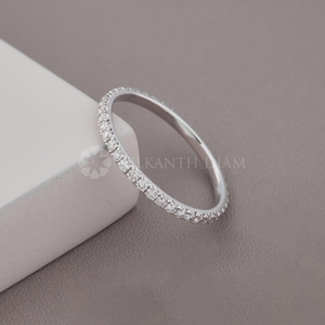 Nouvelle collection de bagues en diamant créé en laboratoire, or blanc, alliance éternelle, taille ronde, pour femmes, d'un fournisseur indien. - Product Image 4