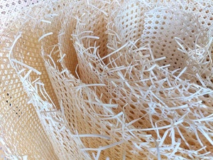 BEST SELLER - Tissu en rotin naturel durable, motif carré, maille tissée pour meubles de maison - Product Image 6