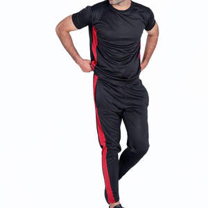 Conjunto Deportivo Informal para Hombre, Talla Grande, Color Negro y Rojo, Camiseta de Manga Corta y Pantalones Deportivos - Product Image 6
