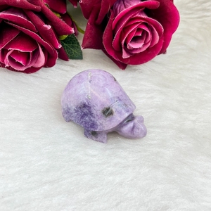 Natural Lepidolite Tortoise Carving Purple Lepidolite Turtle Healing <b>Crystal</b> For Reiki Feng Shui Decor Wholesale - Product Image 1