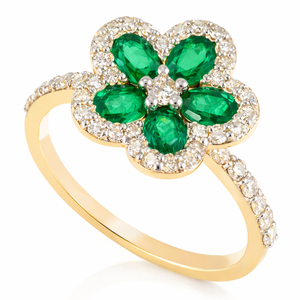 Anillo de compromiso apilable con diseño floral de plata de ley 925, hecho a mano con piedras preciosas, para ella. - Product Image 2