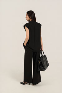 Chaleco de Lana Tejida para Mujer, Estilo Blazer, con un Solo Botón, Color Sólido, Transpirable, Talla Grande, Minimalista - Product Image 4