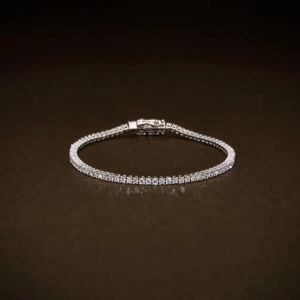 Pulsera de Diamantes de Laboratorio Redondos Brillantes, Joyería Fina, Certificación VVS2, Elegante Regalo de Boda para Mujer - Product Image 1