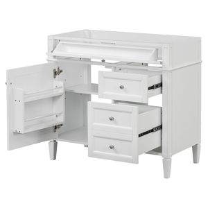Mobile Bagno Moderno da 36 Pollici Senza Piano, Struttura in Legno Massello con 2 Cassetti a Ribalta e 2 Cassetti Standard - Product Image 1