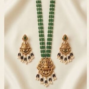 Ensemble de collier de style classique vert royal avec zircon pour les mariages - Product Image 2