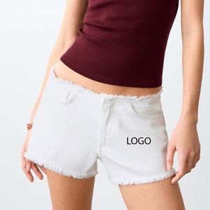 Shorts de Mezclilla Casuales y Cómodos para Mujer con Bolsillos Laterales y Presillas para Cinturón, Logotipo Personalizado / Diseño Inspirado en Tendencias 2026 - Product Image 1