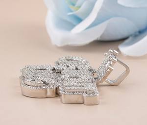 Colgante de Letra Personalizado de Oro Rosa de 14K con Nombre, Corona, Diamantes Cultivados en Laboratorio, Corte Brillante Redondo, Estilo Hip Hop, Pavé de Diamantes, 5 Quilates - Product Image 3