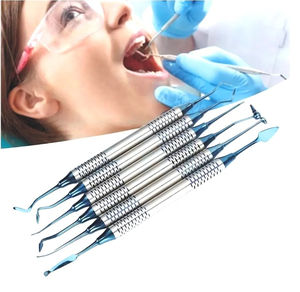 Kit de instrumentos dentales con revestimiento de plasma azul para uso profesional, juego de raspadores dentales profesionales. - Product Image 4