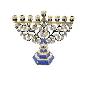 Magnifique Chandelier Arbre de Vie en Laiton et Argent Massif, Porte-Bougie Vintage Plaqué Argent pour Cadeau - Product Image 5