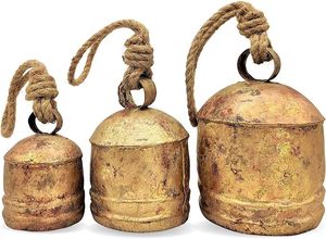 Ensemble de clochettes en métal au design moderne, 3 clochettes harmonieuses pour arbre de Noël, écologiques, faites à la main, décoration rustique pour la maison, taille personnalisée, fournisseur - Product Image 5