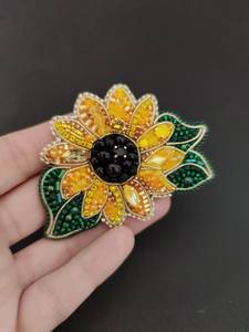MD HANDICRAFTS Elegant Fashion Brooch Featuring Handmade Embroidery and Glass Beads Unisex Wedding Jewelry - Product Image 6