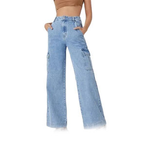 Pantalones Vaqueros Personalizados de Alta Calidad, Material de Lona Original, Transpirables, de Secado Rápido, Ropa Casual Urbana, Nueva Llegada, Pantalones Acampanados para Mujer - Product Image 2