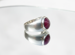 Anillo de Boda Ajustable de Plata de Ley 925 Hecho a Mano, Chapado en Oro Vintage, con Incrustaciones de Rubí Estrella de 6 Puntas Natural, para Mujer - Product Image 2