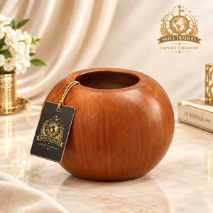 Handcrafted Round Wooden Bowl Vase Solid Wood Tabletop Flower <b>Pot</b> Container Living Room <b>Table</b> Centerpiece Wholesale - Product Image 1