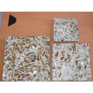 Plato de mosaico de imitación piel de vaca, vajilla de cristal y manteles individuales con motivos en rosa y amarillo, tamaño 30x30/25x25/16x16cm - Product Image 1