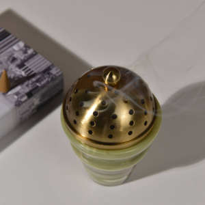 เตาเผาบัคฮูร์หินอ่อนธรรมชาติ ขายส่ง เตาเผาบัคฮูร์หินอ่อนแท้สำหรับตกแต่ง พร้อมตะแกรงเหล็ก เตาเผาบัคฮูร์ธรรมชาติ - Product Image 4