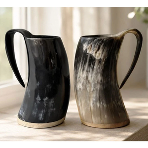 Mug à boire en forme de corne noire, style viking, tasse rustique médiévale pour bar à domicile, fête, cadeau, vente en gros - Product Image 2