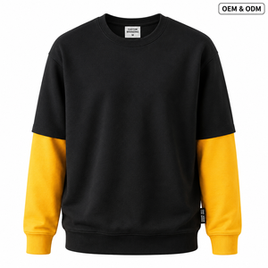 Sweat-shirt à col rond pour homme, en polaire respirant et écologique, coupe classique, mélange polyester/coton, épais, logo personnalisé - Product Image 1
