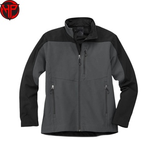 Veste noire pour homme, col montant, fermeture éclair, coupe-vent, décontractée, pour l'automne, coupe classique, couleur unie, matière polyester - Product Image 5