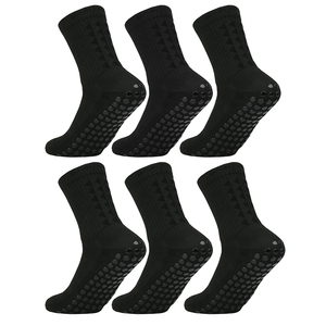 Men's High Quality Anti Slip Grip Cotton Sports <b>Socks</b> <b>Black</b> Color Breathable Custom Men's Soccer Football <b>Socks</b> - Product Image 1