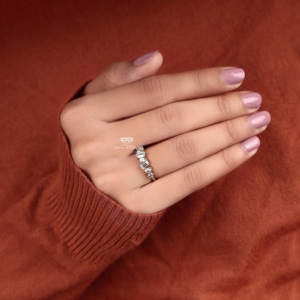 Mixed Shape Diamond Engagement Ring 14K Gold <b>Cluster</b> Ring Emerald Round Ring Bridal Statement Ring Anniversary Gift For Her - Product Image 5
