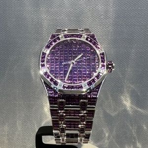 Montre de luxe neuve de haute qualité sertie de diamants de laboratoire incolores pour hommes, prix de gros de la meilleure qualité - Product Image 3