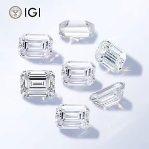 Diamants en vrac de laboratoire taille émeraude certifiés IGI, taille étagée DEF VS VVS pour bagues de fiançailles et joaillerie fine - Product Image 2