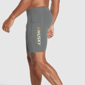 Shorts de Compresión Unisex de Nailon y Spandex, Cintura Alta Elástica, Bolsillo Oculto, Logotipo Personalizado, Secado Rápido, Ligeros, Transpirables, hasta la Rodilla - Product Image 5