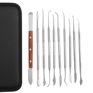Kit d'outils de sculpture en acier inoxydable à double extrémité avec étui de transport pour la sculpture, la poterie et les instruments de laboratoire dentaire - Product Image 5