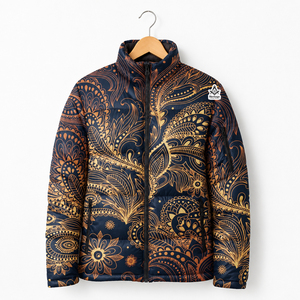Heritage Masonic Regalia Custom Women's <b>Cropped</b> <b>Puffer</b> <b>Jacket</b> Down Insulated Sublimation Printed Winter Outerwear <b>Jacket</b> - Product Image 4